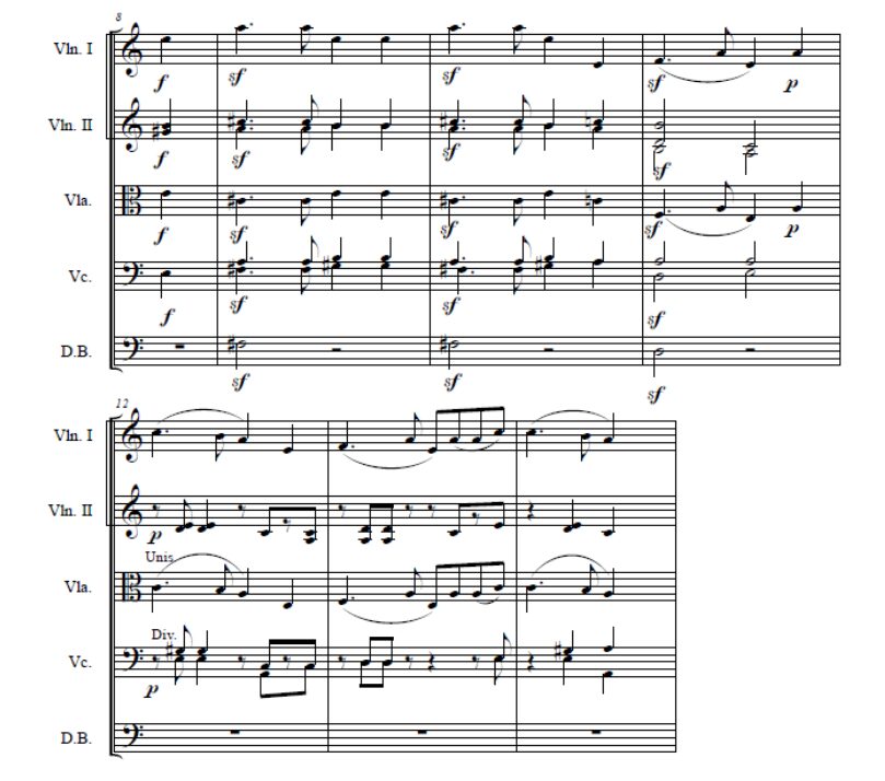 strings section of orchestra