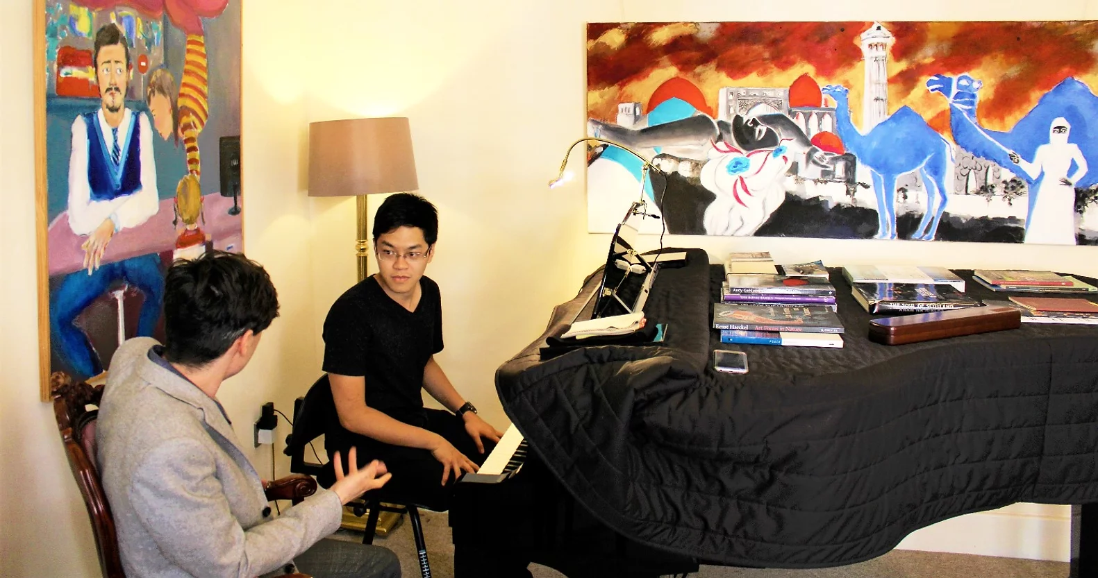 piano teacher and student in waterloo area