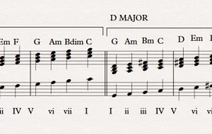 Harmonization of a melody with diatonic triads for piano