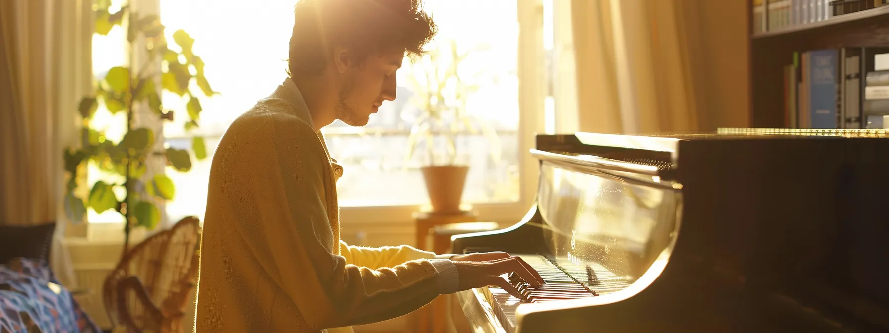 a piano lesson in progress with a dedicated and engaging instructor in a bright and welcoming studio in london.