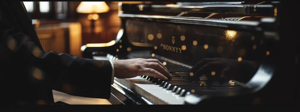 a person playing a grand piano in a music studio with a piano instructor in south london.