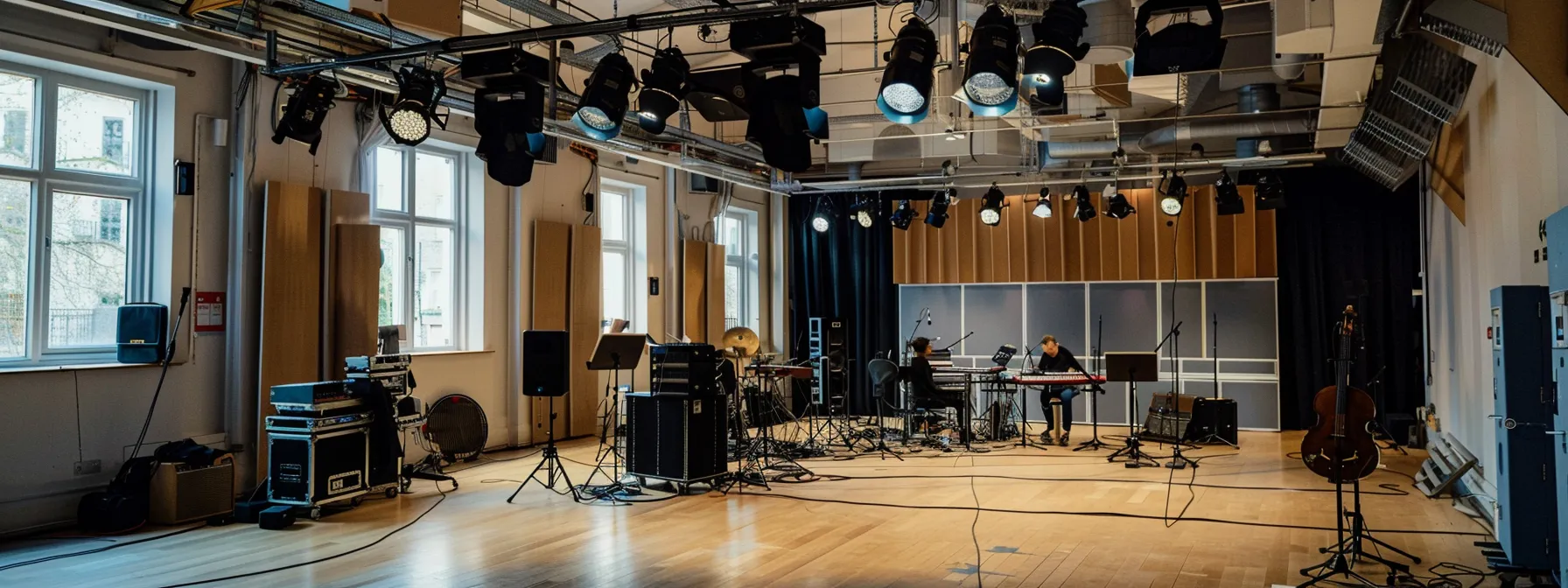 wkmt's studios in west london bustling with students practicing music in various rooms.