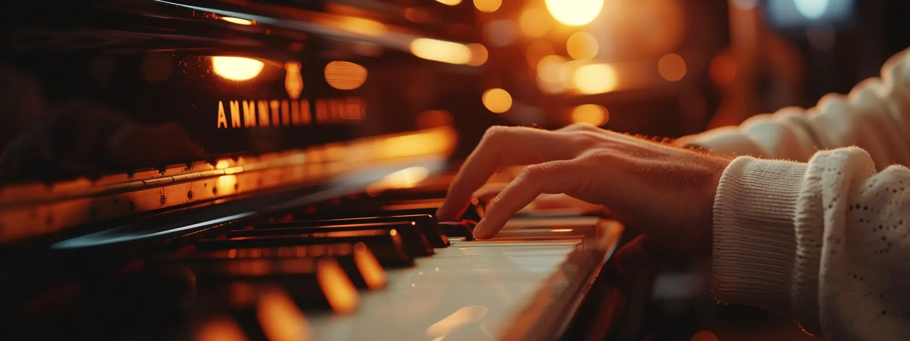 a pianist playing intricate chord progressions in a london music studio.