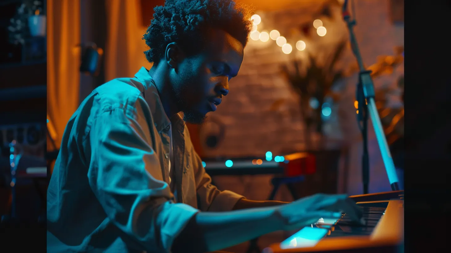 handsome guy composing music