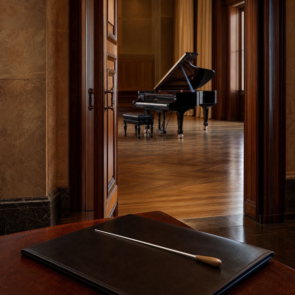 London concert hall and grand piano for Daniel Barenboim chronology