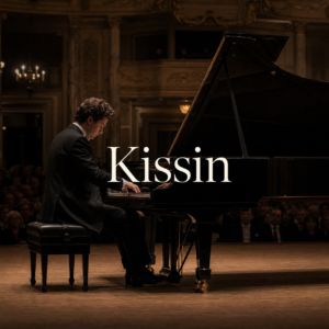 Evgeny Kissin in London listening guide hero with centred Kissin title
