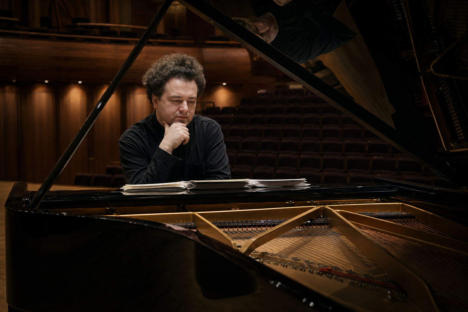 London recital hall and grand piano for Evgeny Kissin serious listening culture