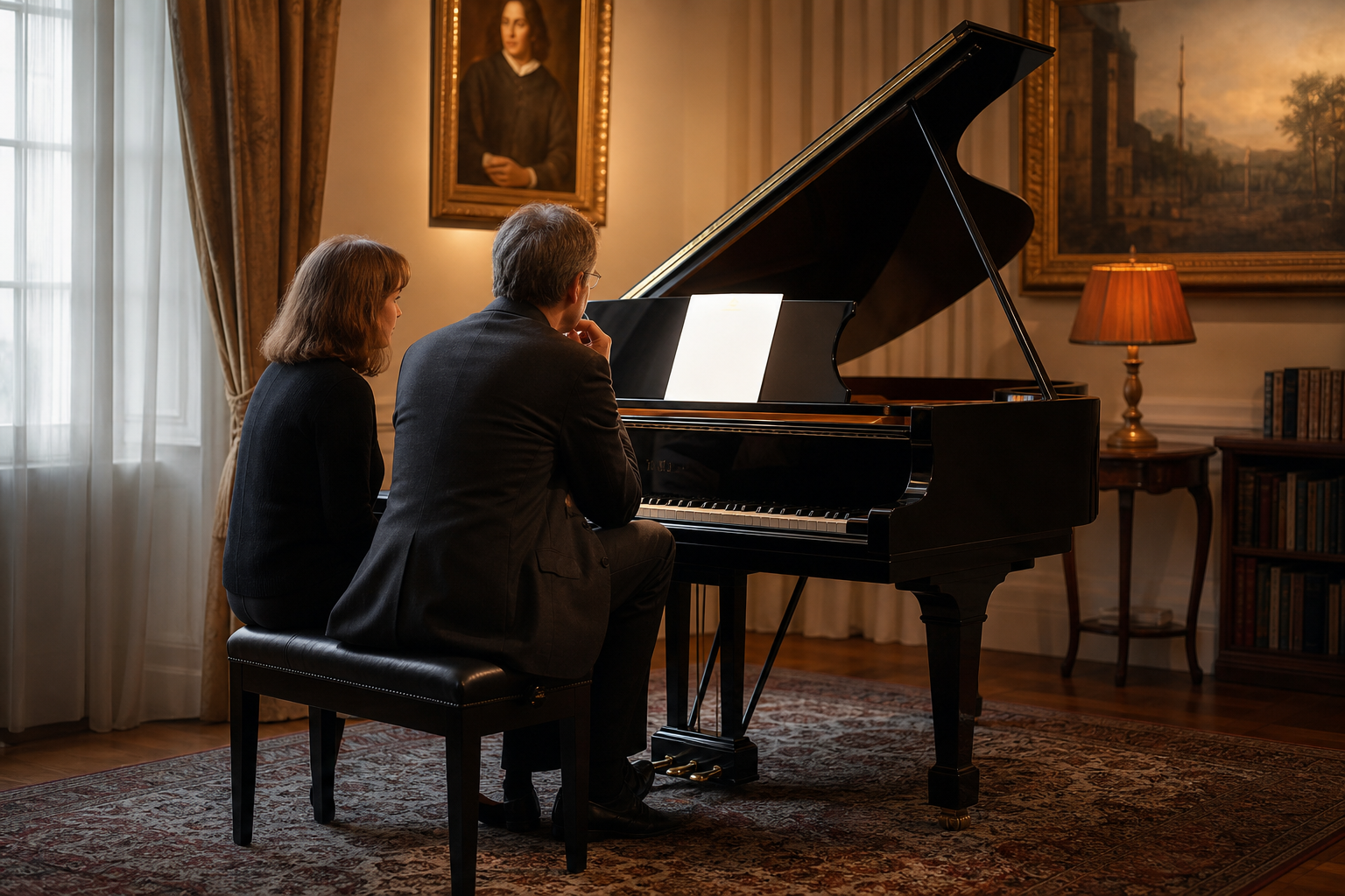 Mitsuko Uchida recording legacy represented by a refined piano listening room