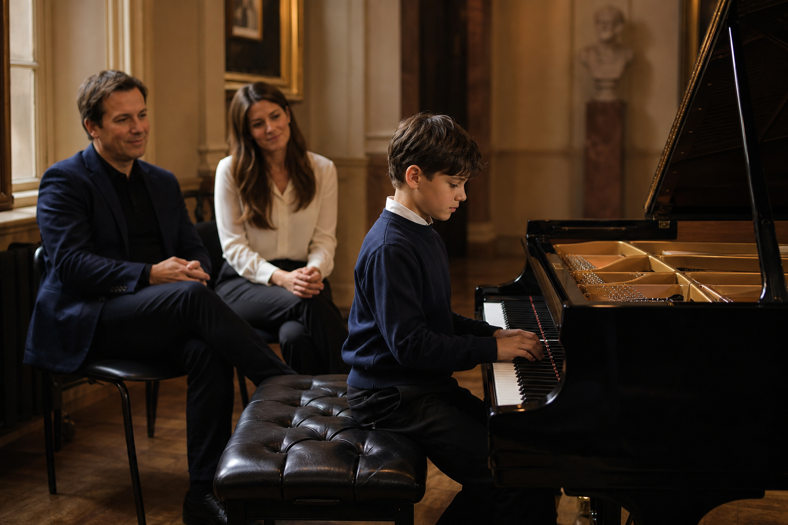 Ten year old piano student preparing for confidence, exams and performance