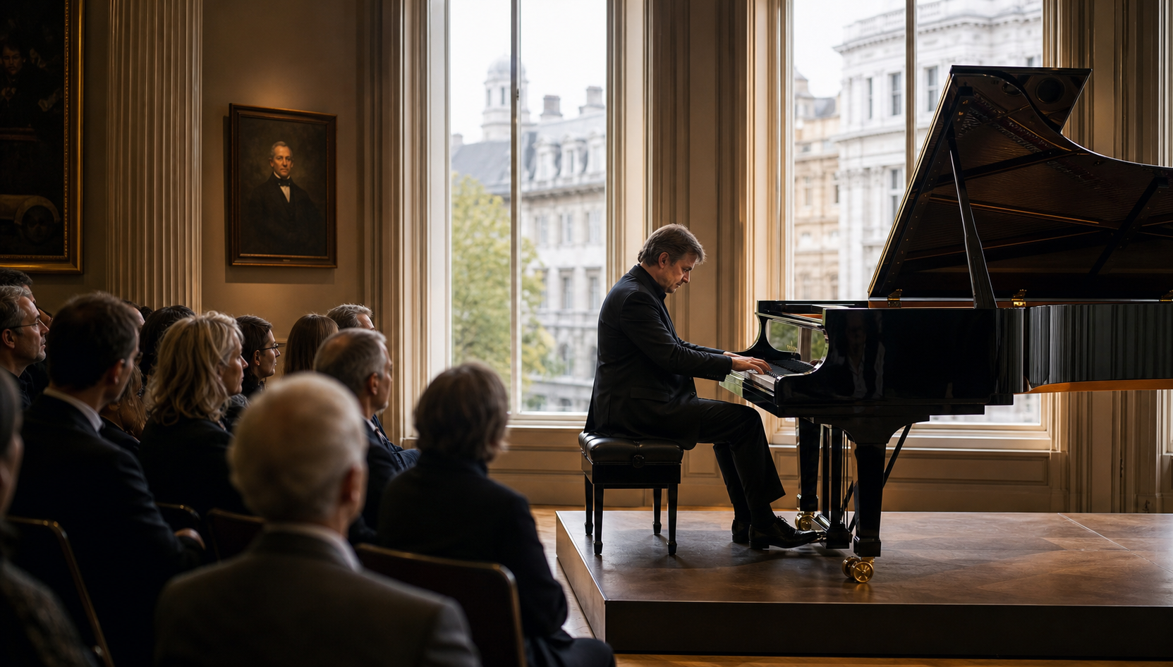 Stephen Hough London musical life suggested by a serious recital audience and grand piano