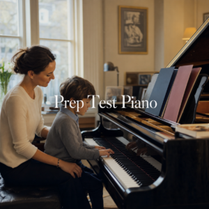 abrsm prep test piano preparation with parent and child at a grand piano