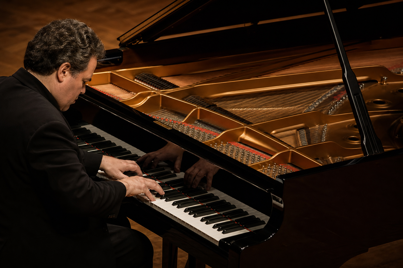 Arcadi Volodos tone colour voicing and pedal imagination at a complete grand piano