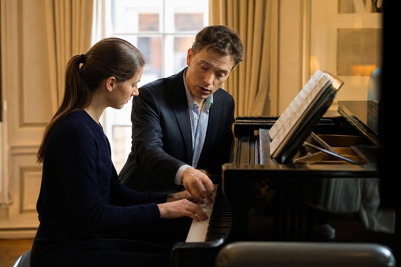 Adult piano lesson inspired by Benjamin Grosvenor clarity tone colour and listening discipline