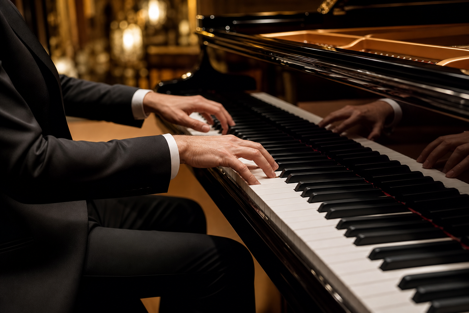 Pianist hands at a grand piano for Daniil Trifonov recordings and listening guide