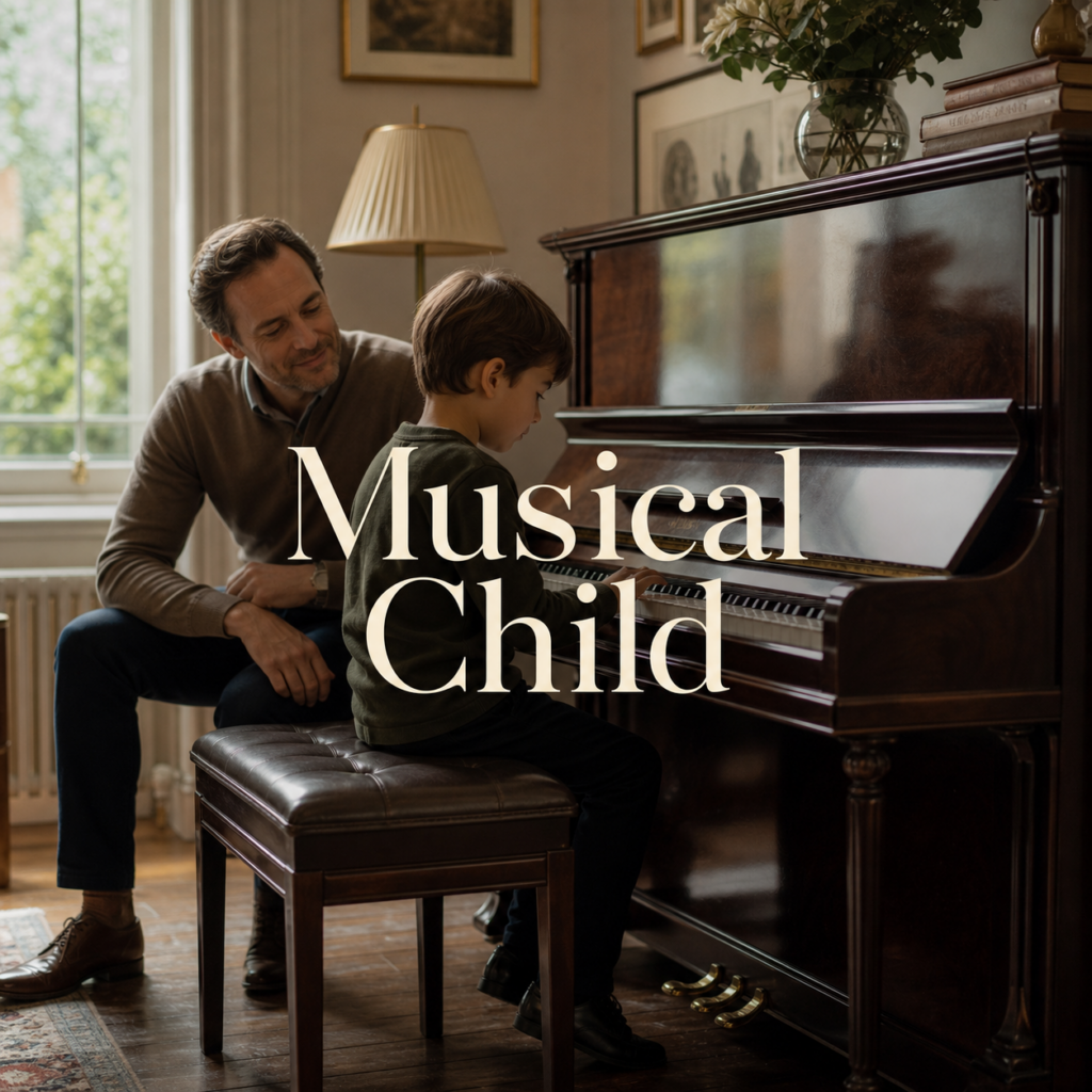 Is my child musical parent guide showing a curious young pianist and attentive parent