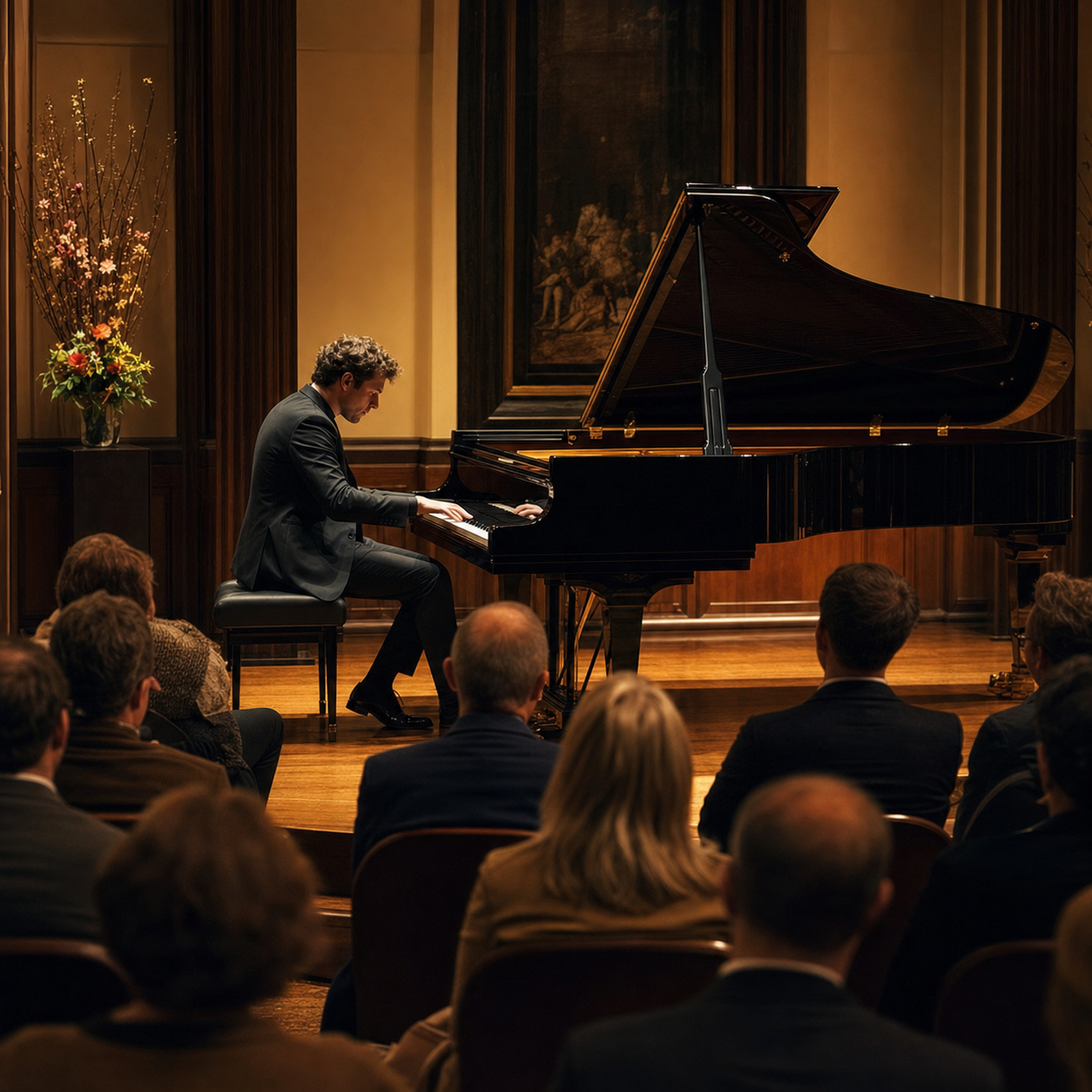 London listeners attending a Jeremy Denk piano recital