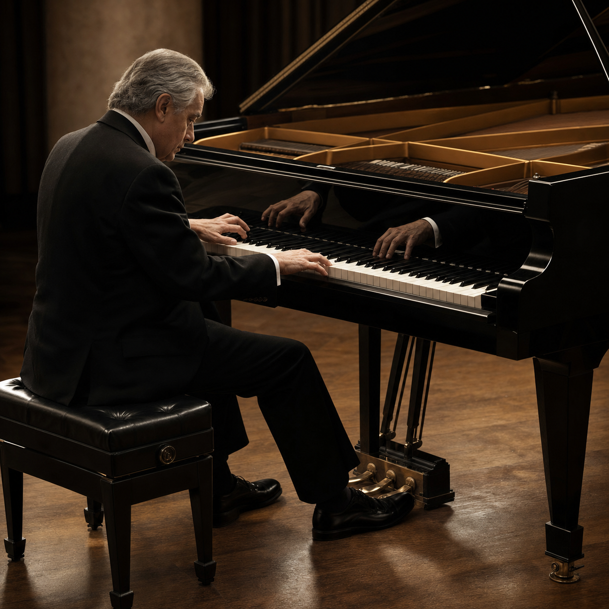 Jorge Bolet shaping bel canto tone and layered voicing at the piano