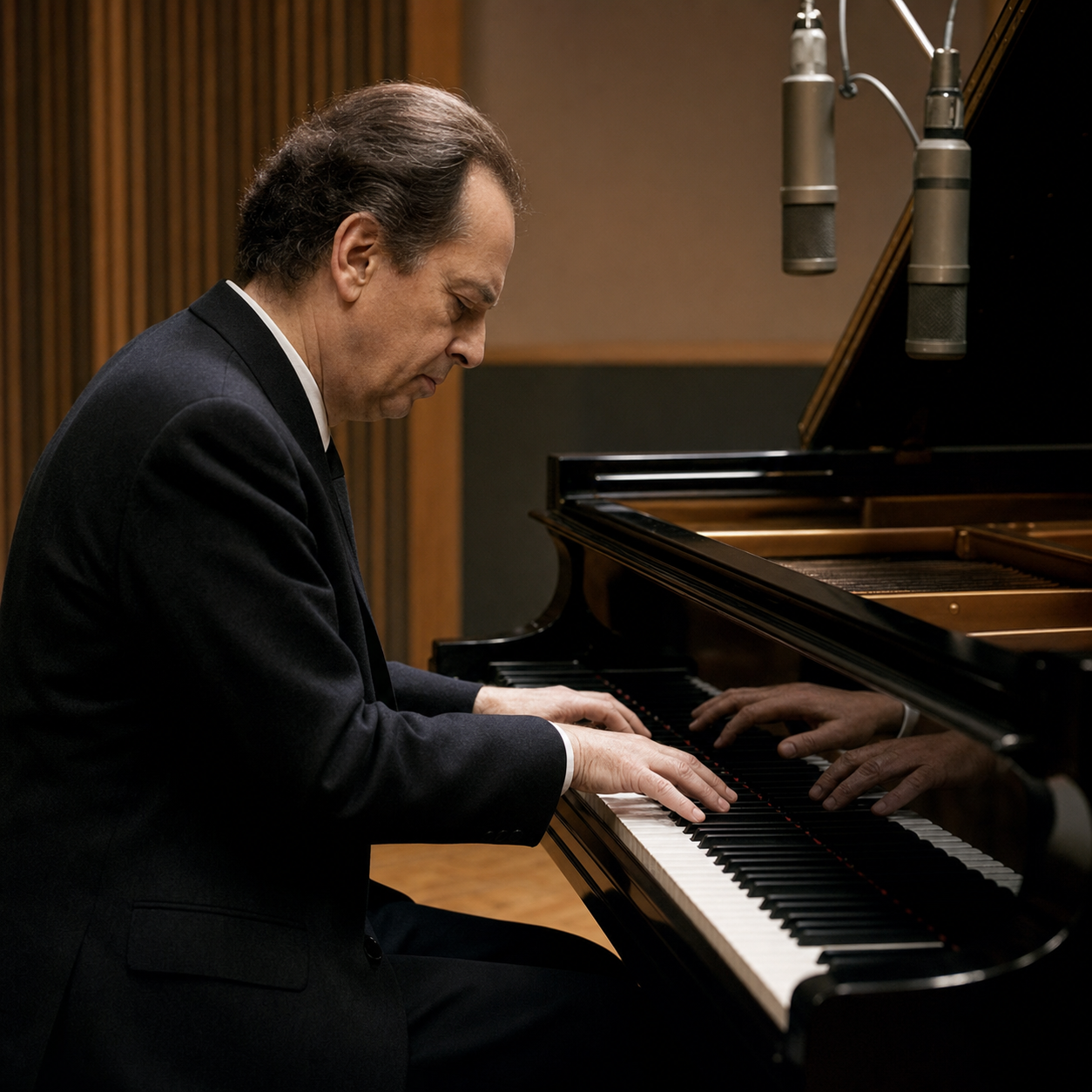 Julius Katchen performing Brahms with powerful but balanced piano tone