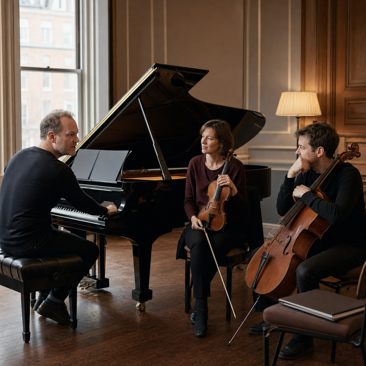 Lars Vogt chamber music rehearsal with piano trio