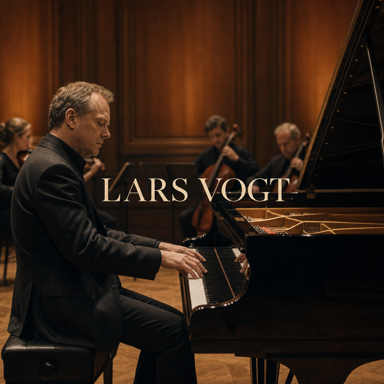Lars Vogt at the piano with chamber musicians