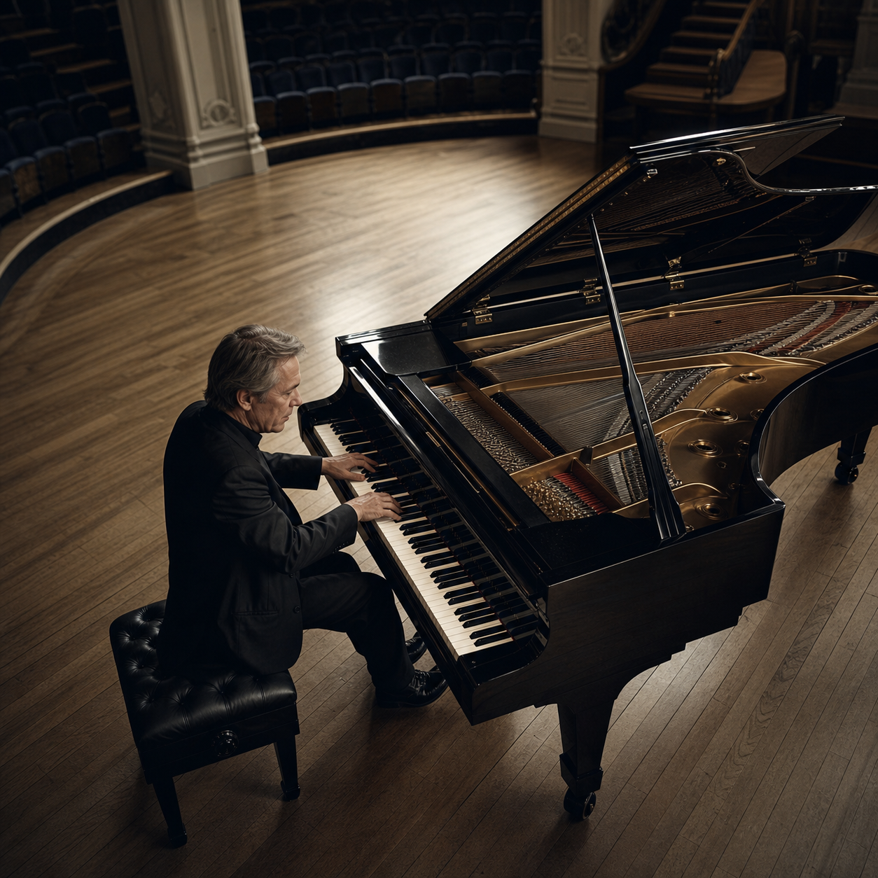 Mikhail Pletnev shaping musical architecture at a concert grand