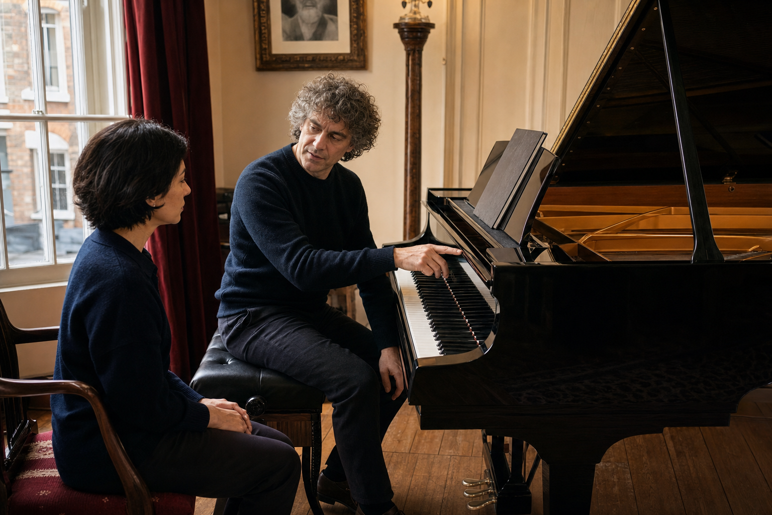 Adult piano lesson inspired by Paul Lewis pianist listening discipline and phrase control