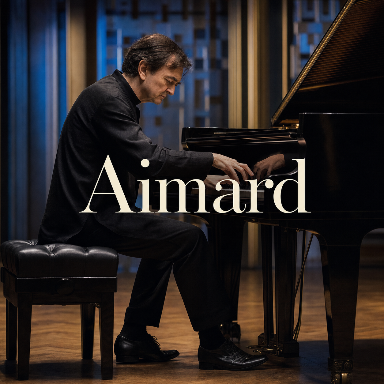 Pierre-Laurent Aimard at a concert grand piano in a London recital setting