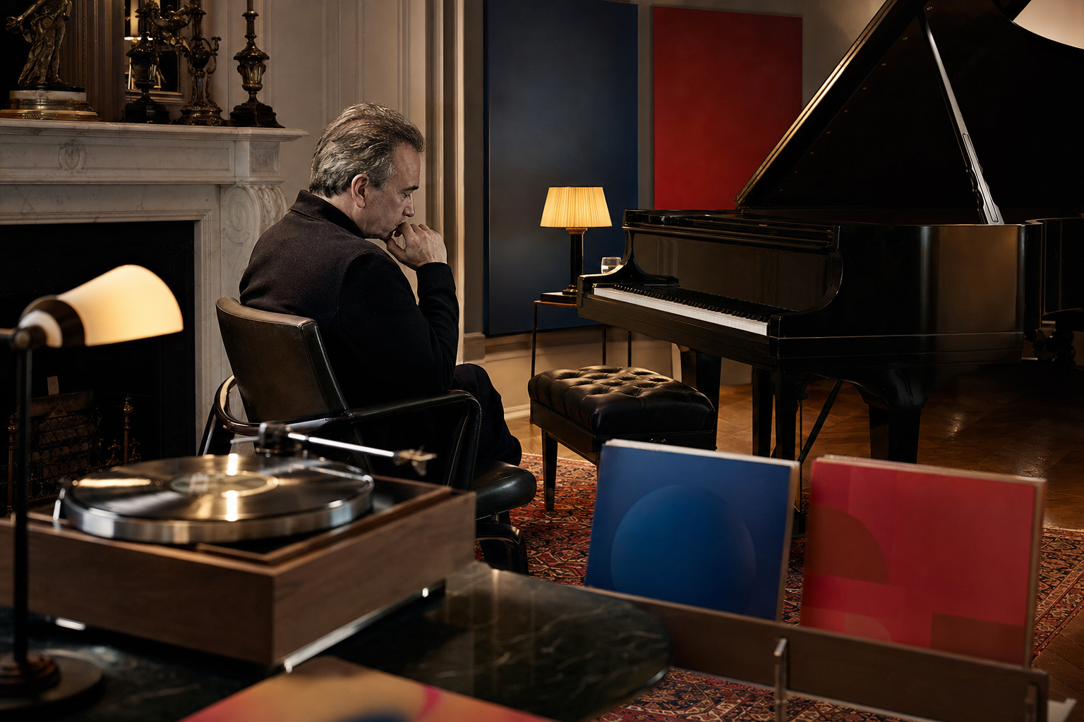 Stephen Kovacevich recordings and listening guide in an elegant London listening room with grand piano