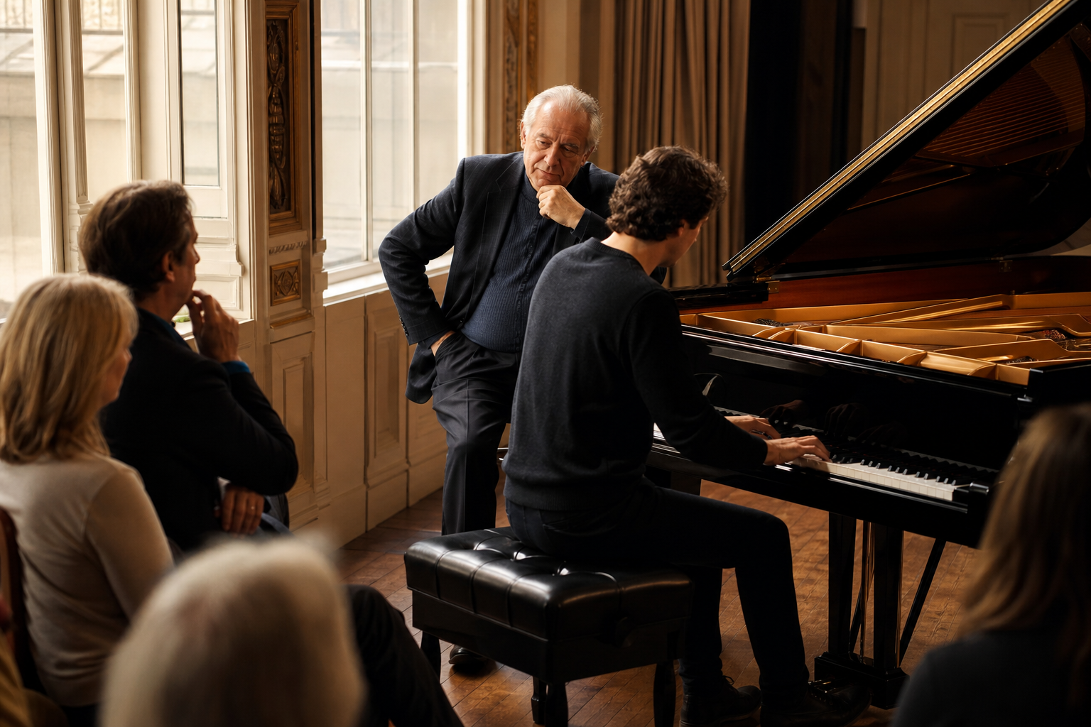 Stephen Kovacevich teaching influence represented by an adult piano masterclass in London