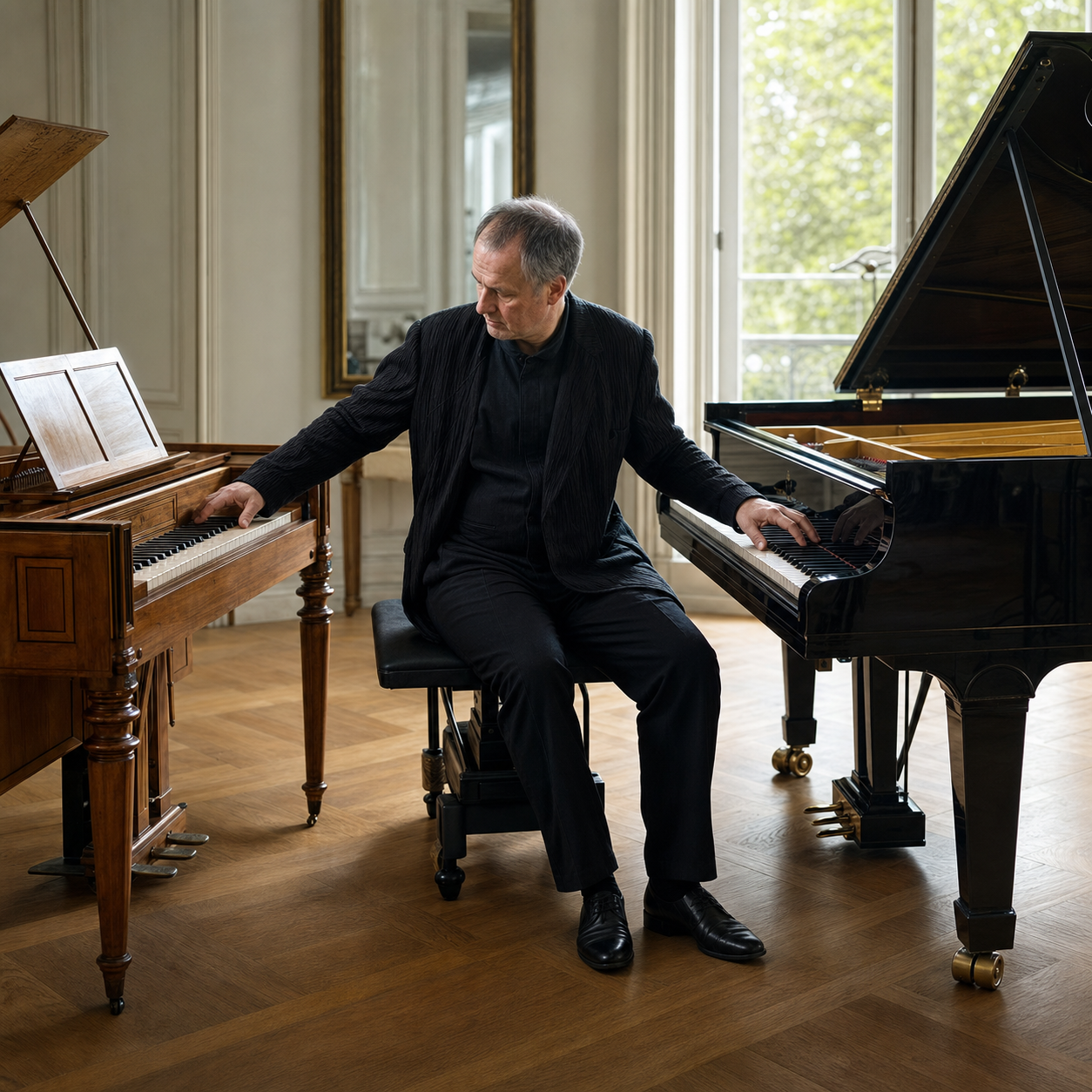Alexander Melnikov and historical keyboards Alexander Melnikov comparing fortepiano and modern piano in a recital space