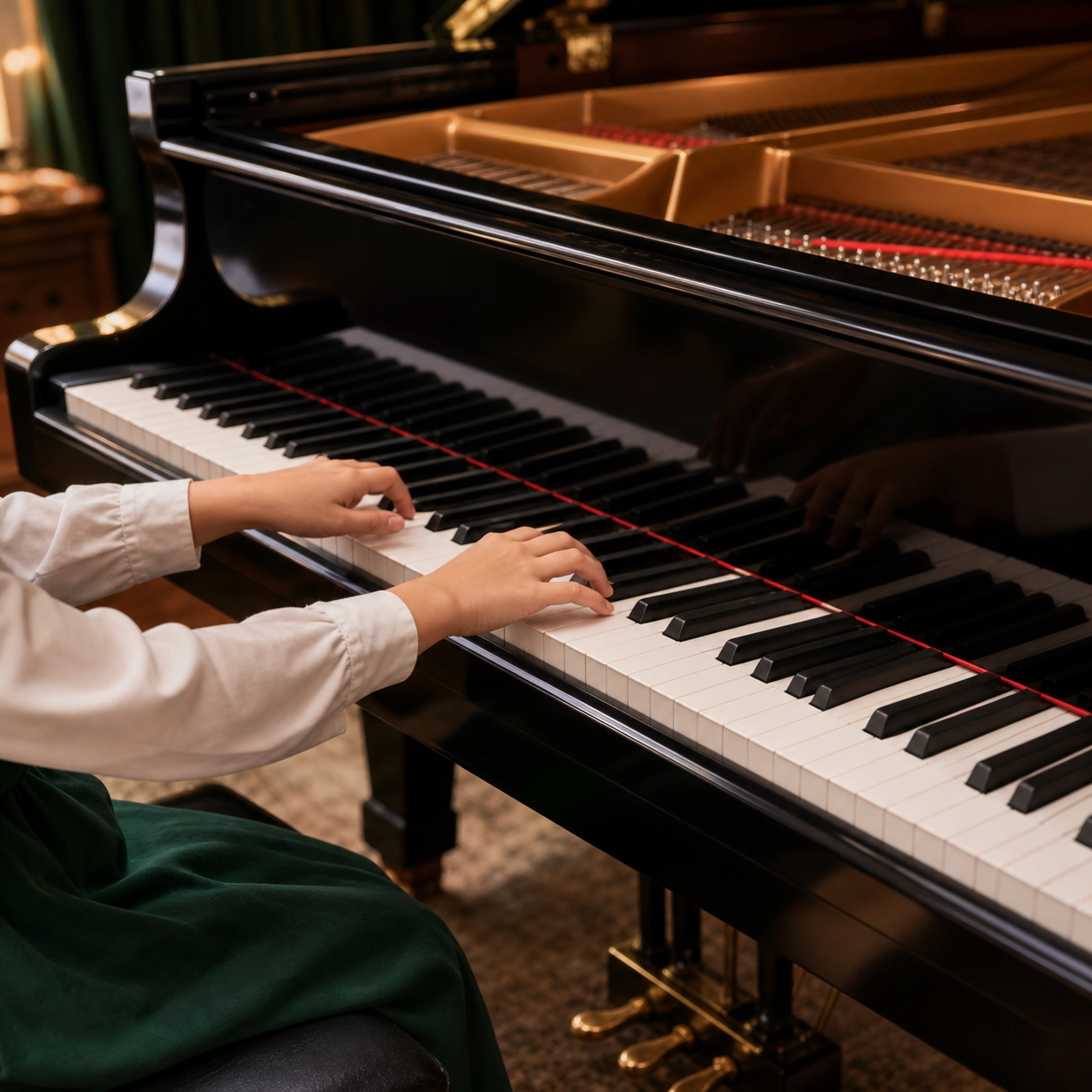 Bimanual coordination and fine motor skills at the keyboard