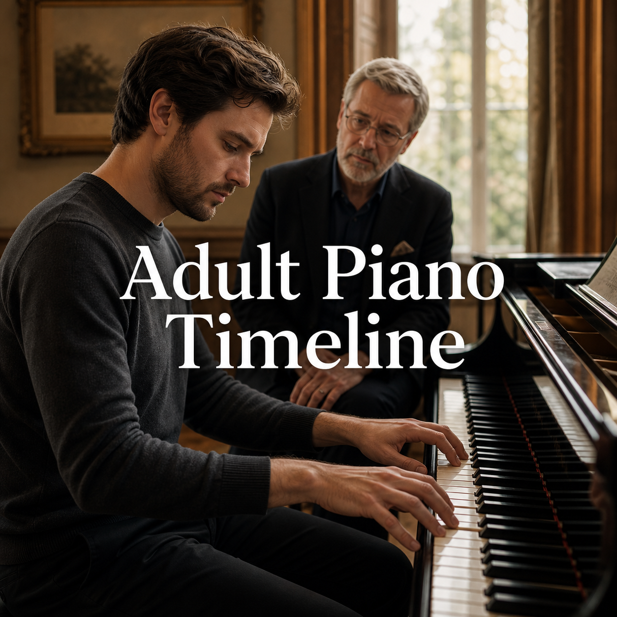 Adult piano learning timeline in a face-to-face London lesson