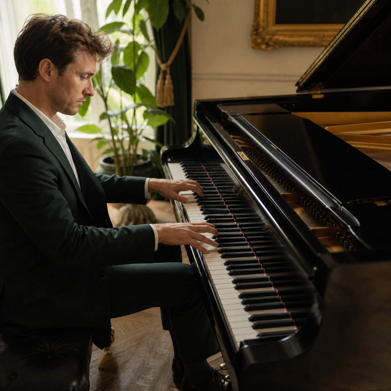 Adult hands linking movement and memory at the piano