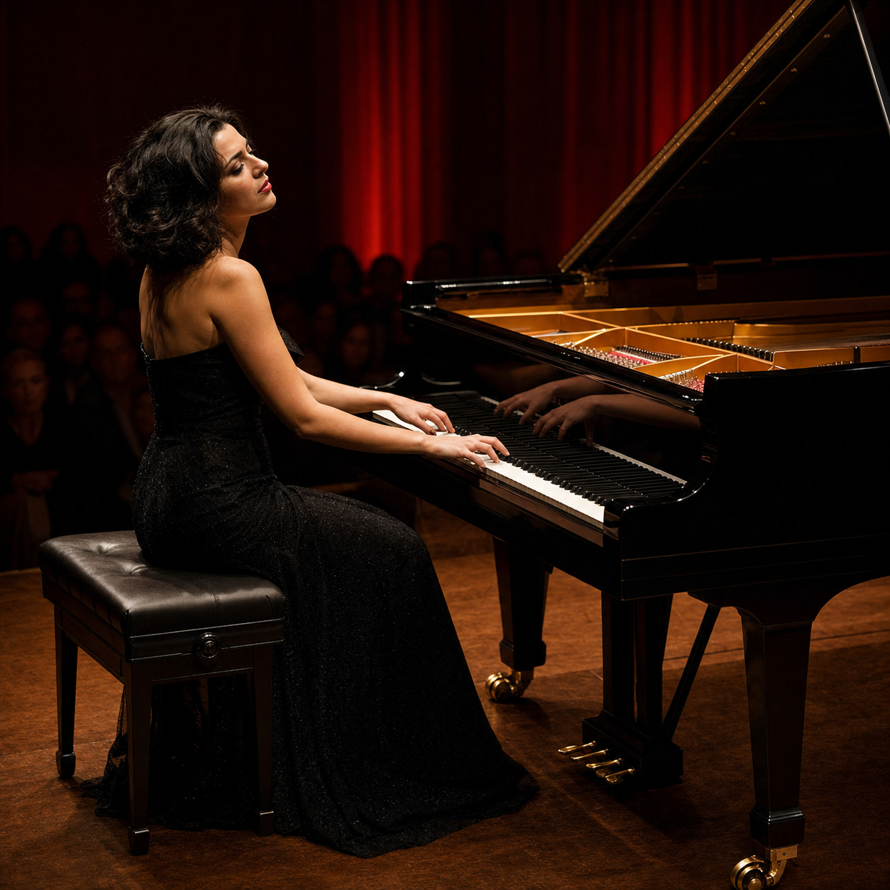 Khatia Buniatishvili performing a dramatic Liszt-inspired solo recital