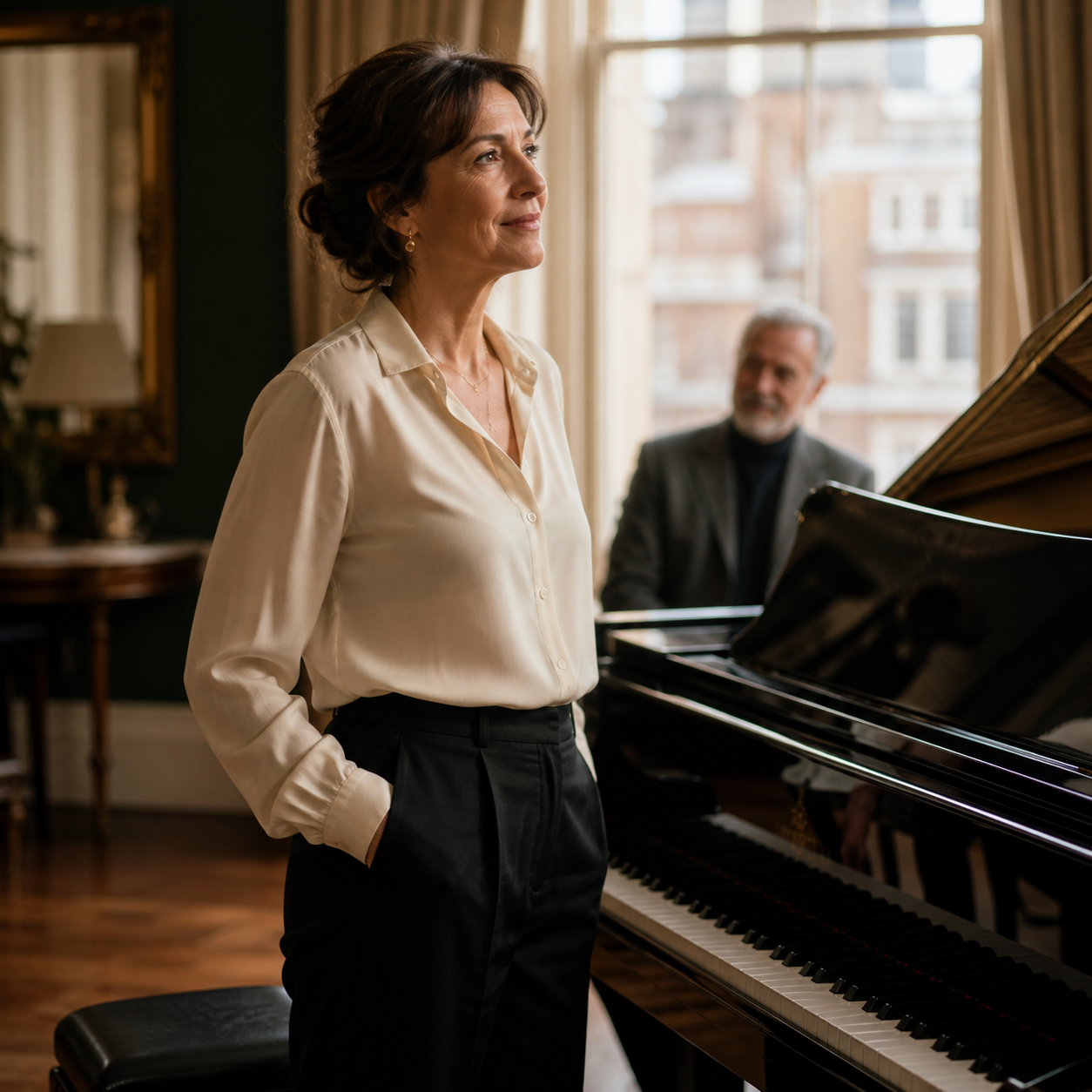 Adult piano learner reflecting after a London piano lesson