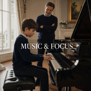 Music and concentration developed through a child's focused piano practice