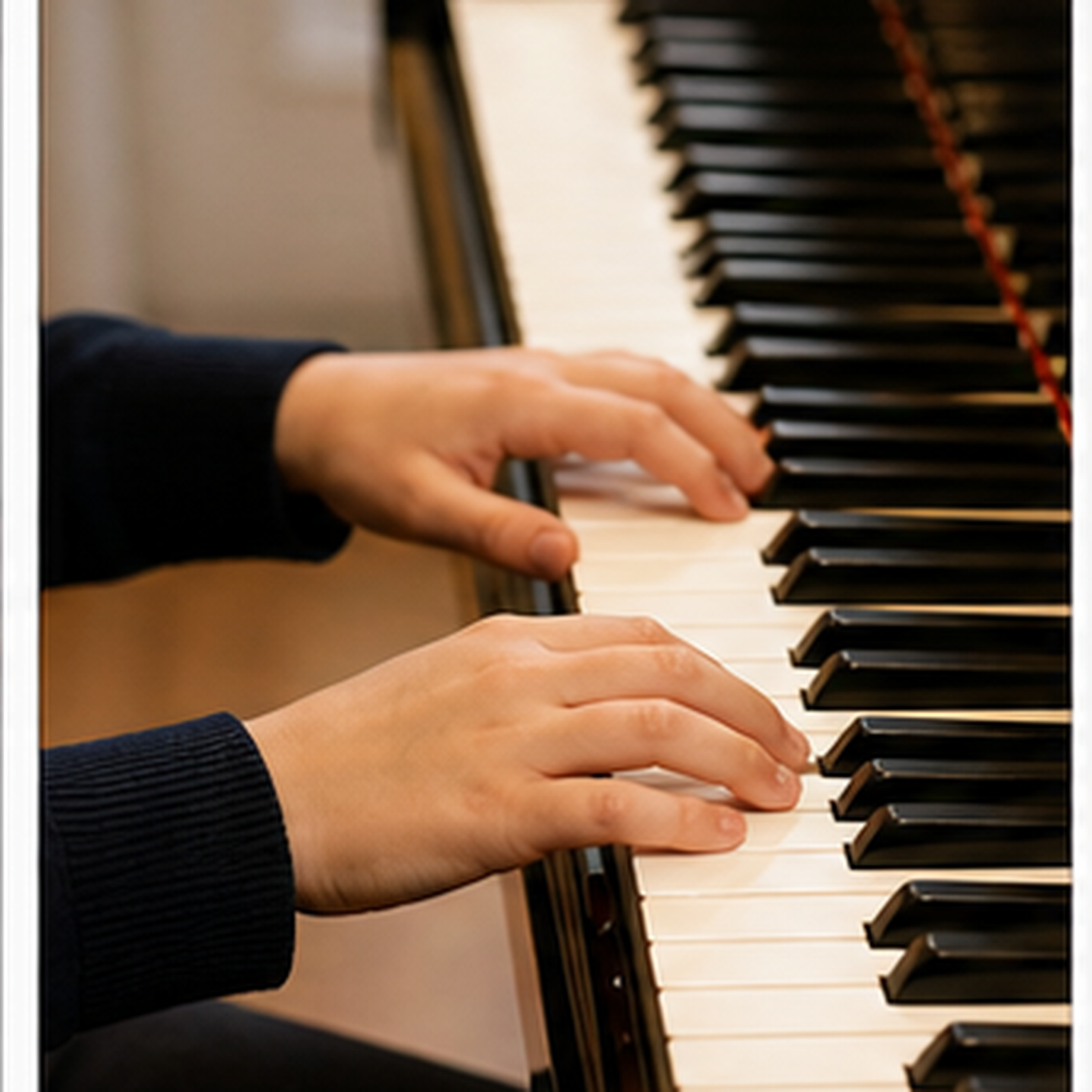music and focus child piano practice detail