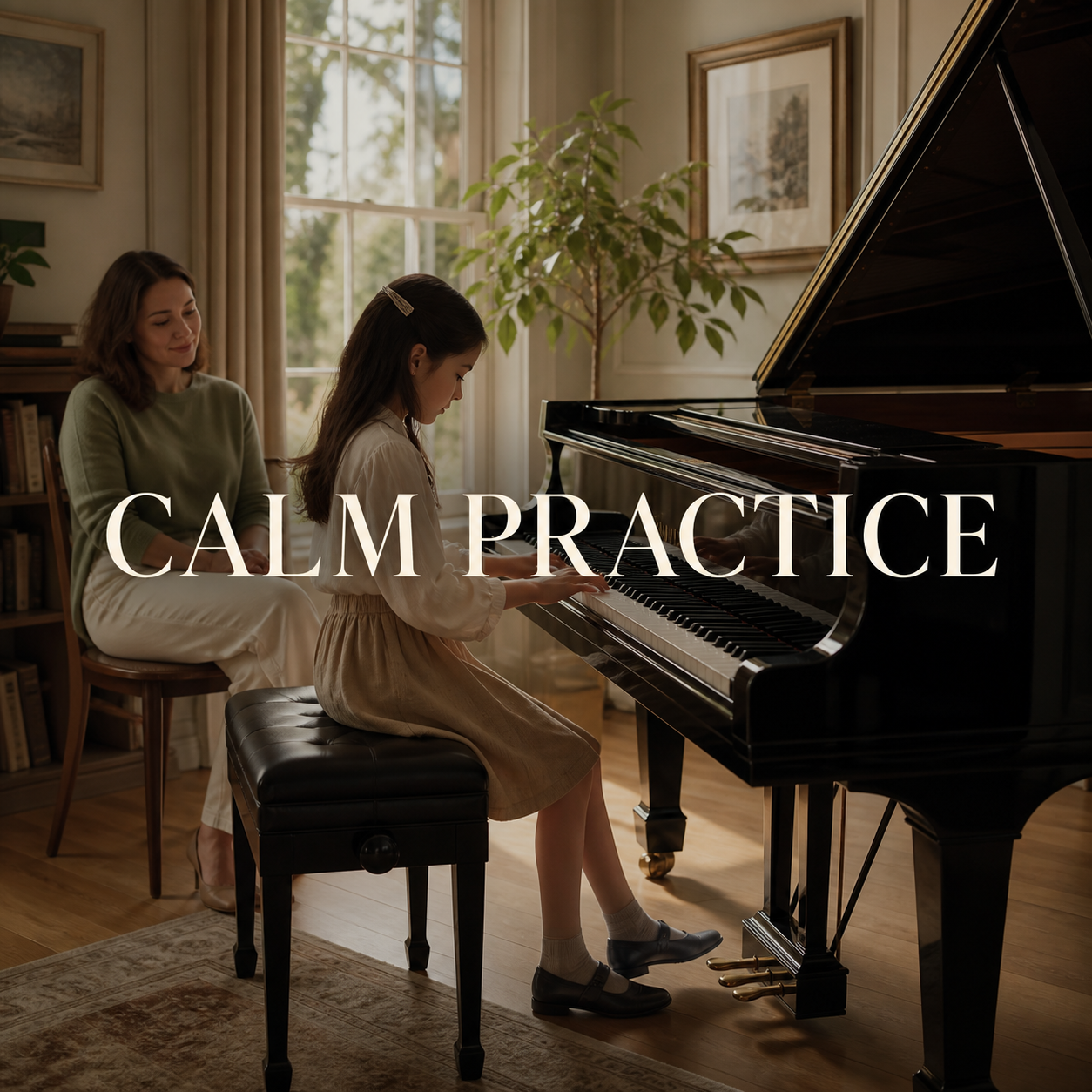 Music and wellbeing through calm piano practice with a child and parent