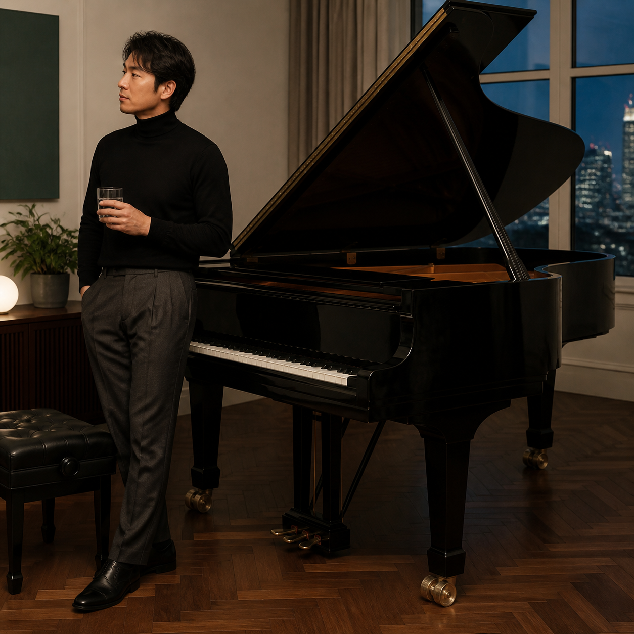 Teacher and adult pianist selecting a technical preparation from the score