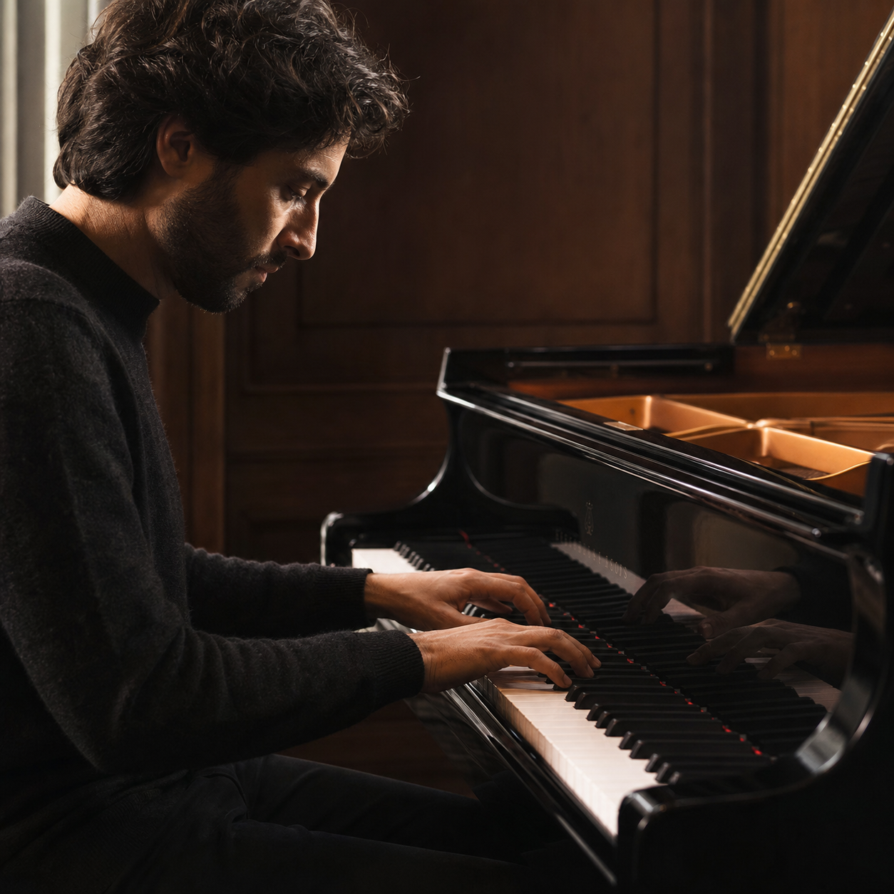 Clarity and voicing in Rafał Blechacz Pianist shaping Rafał Blechacz-style clarity, voicing and rubato at a grand piano