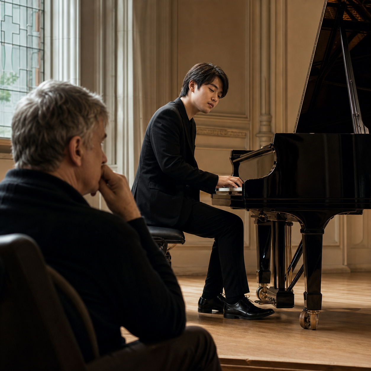 A serious listening guide to Seong-Jin Cho Adult listener studying Seong-Jin Cho's voicing and resonance in a London recital room