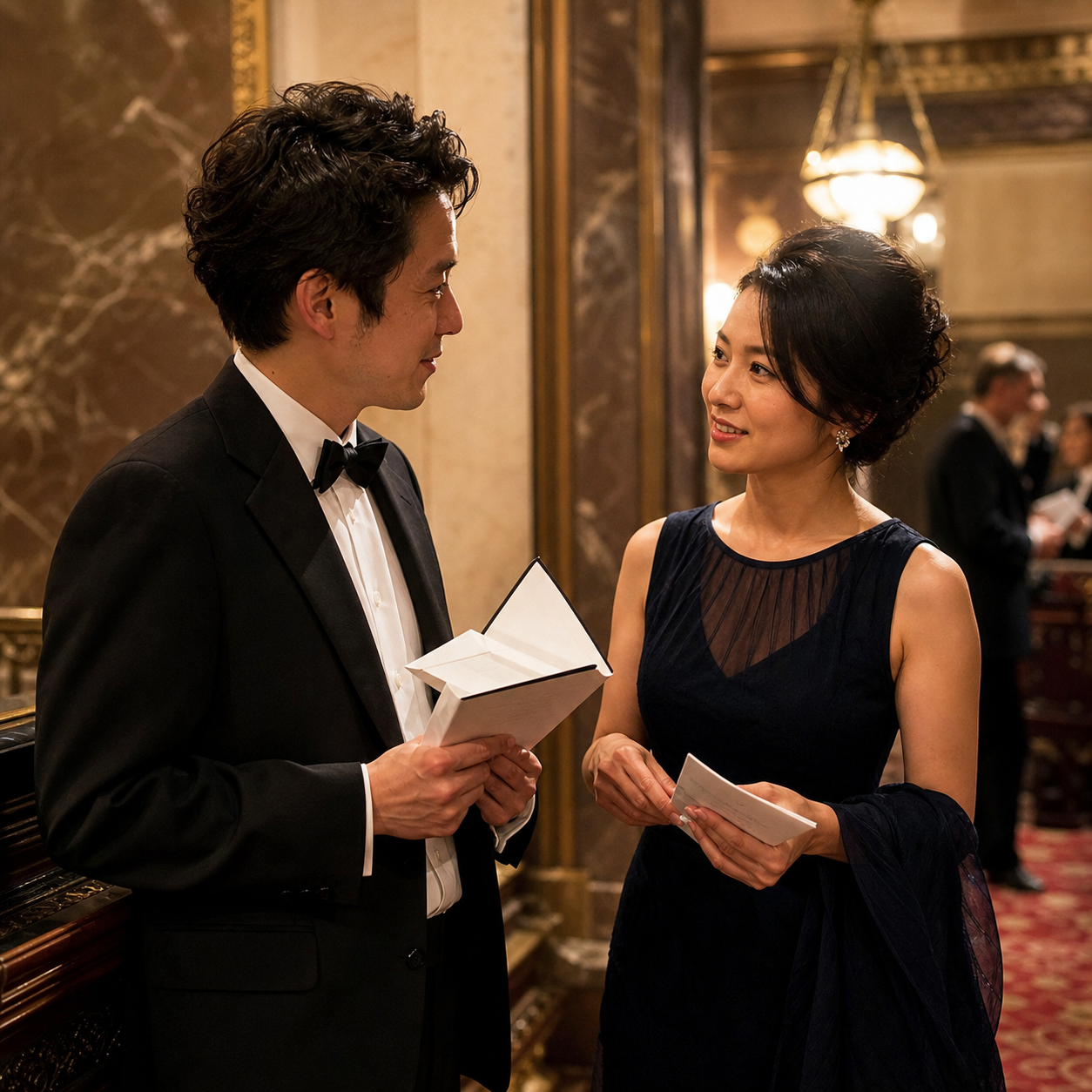 Listeners discussing a piano recital after Wigmore Hall concerts