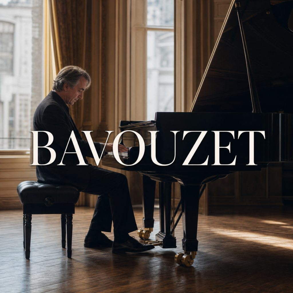 Jean-Efflam Bavouzet in London listening guide hero with centred surname typography